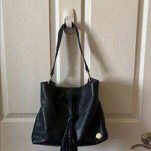 Vince Camuto Black Shoulder Bag with Tassel Detail